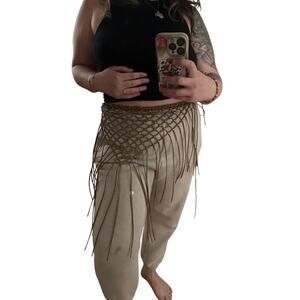 Festival Fringe Faux Leather Studded Belt